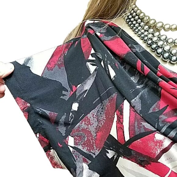 Michael Kors Drape Neck Tunic Size Medium Easy Care Short Sleeve - Picture 3 of 9